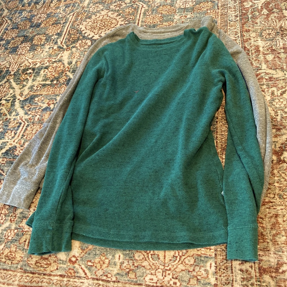 Two thermal long sleeve tees